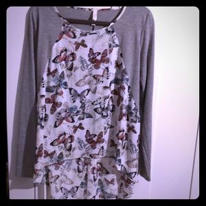 Gray high low shirt